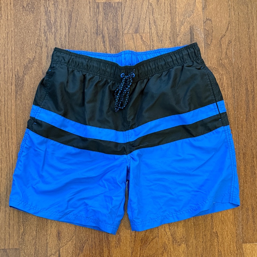 George Men's Swim Trunks Black and Blue